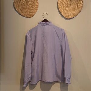 Vintage Vicki Wayne Purple Pleated Ruffled Secretary Blouse